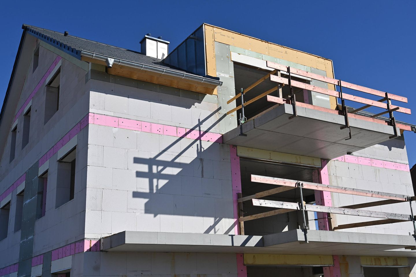 Baustelle eines Einfamilienhauses