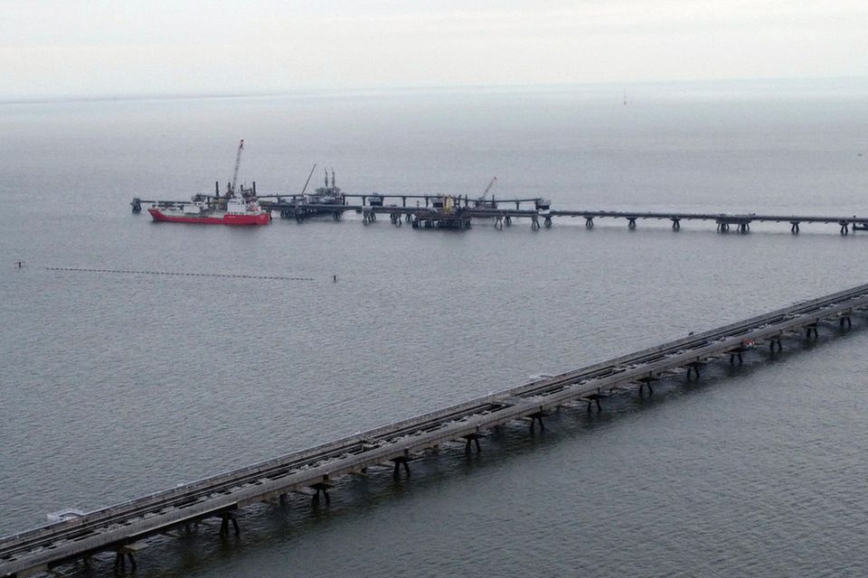 Das im Bau befindliche LNG-Terminal in Wilhelmshaven