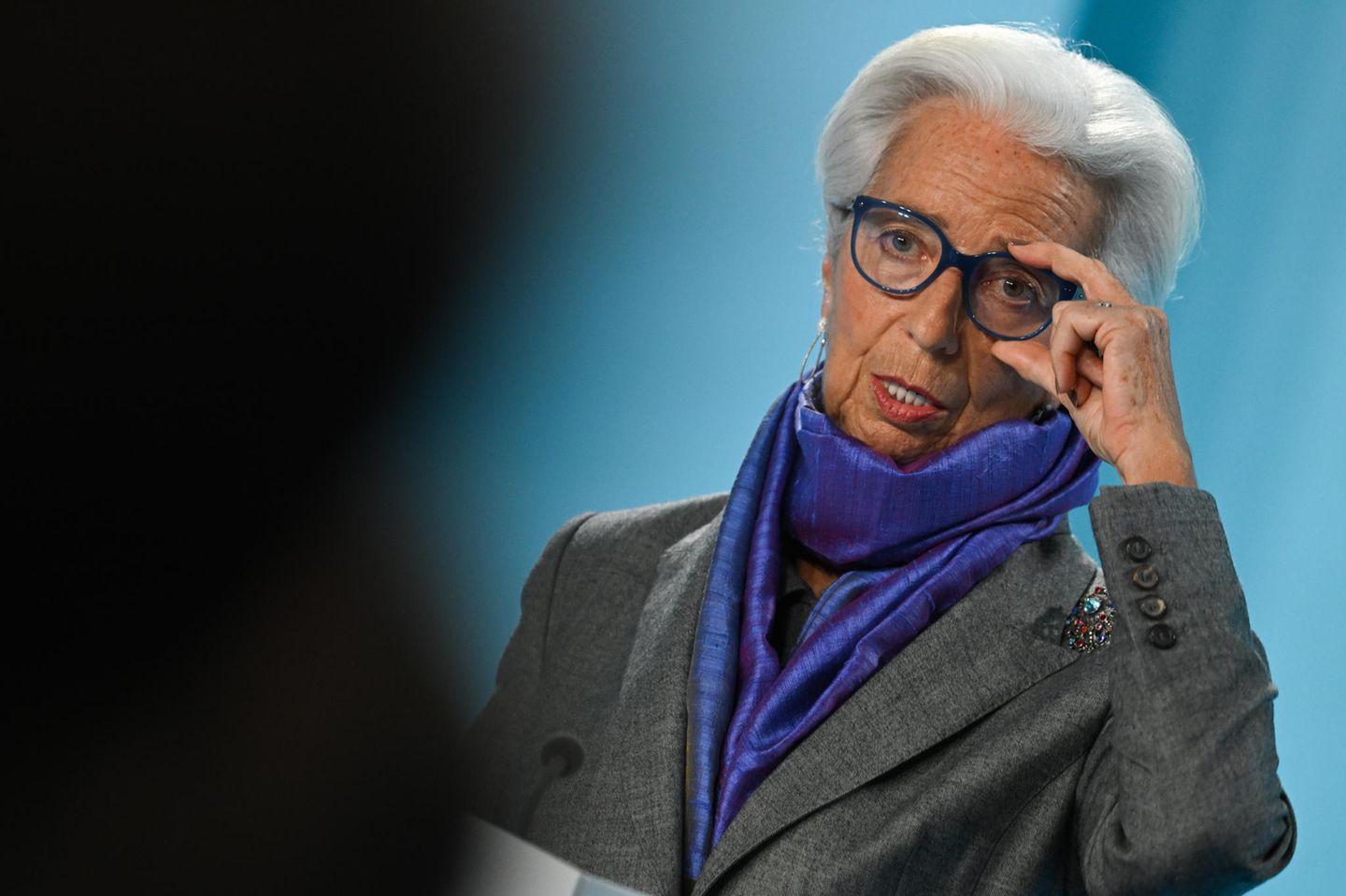 EZB-Präsidentin Christine Lagarde bei der Pressekonferenz am Donnerstag