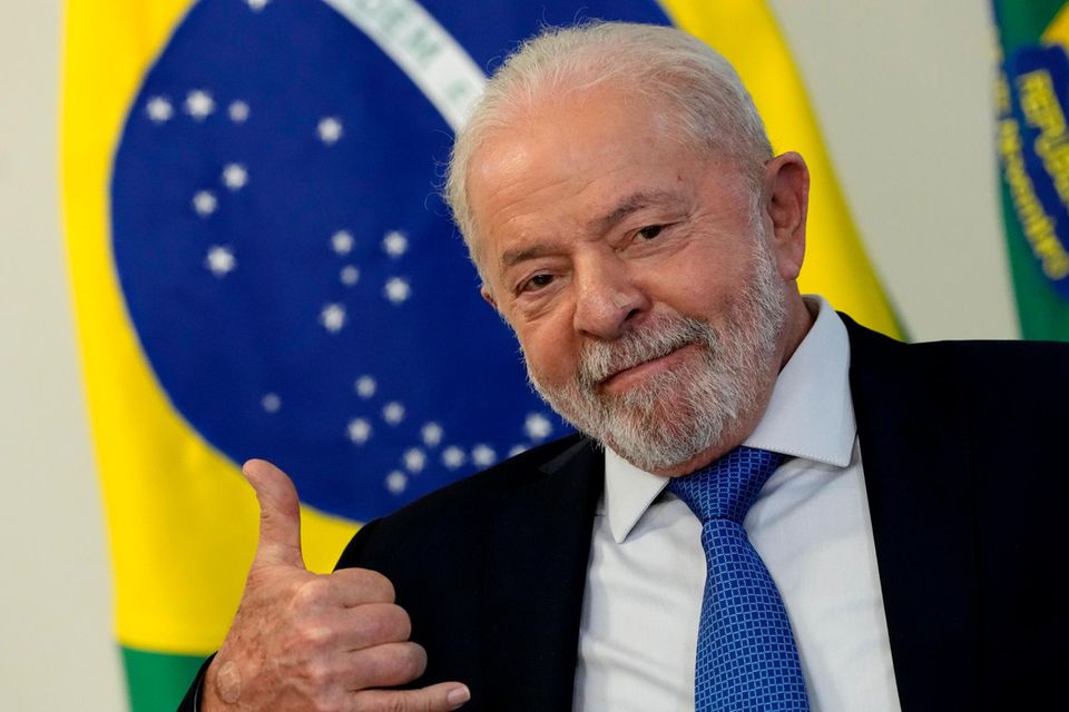 Brasiliens Präsident Luiz Inacio Lula da Silva gibt sich bei einem Treffen mit Parlamentariern im Planalto Palast im Januar 2023 optimistisch.