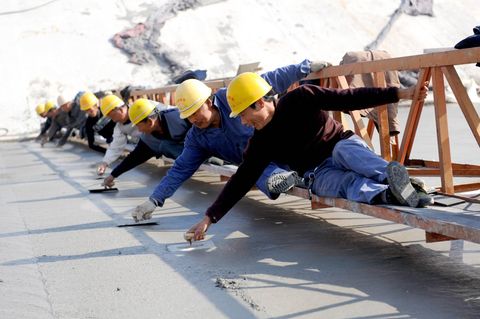 Chinesische Arbeiter in Xuchang