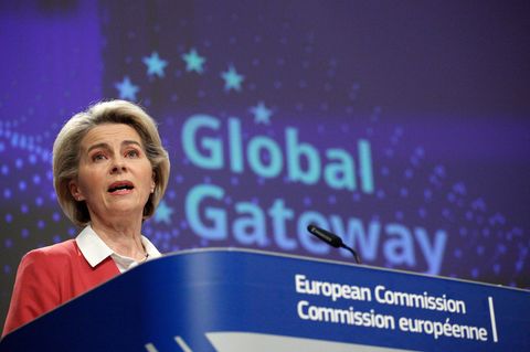 Von der Leyen bei einer Pressekonferenz zum EU-Projekt Global Gateway 