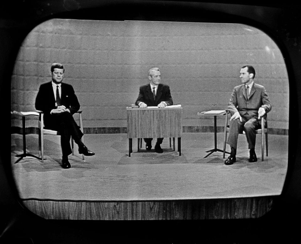 Die Mutter aller TV-Duell: Kennedy (l.) gegen Nixon (r.) im Jahr 1960