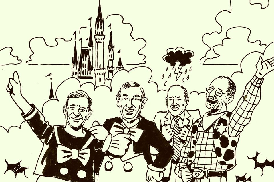 Bob Iger, Roy Disney, Michael Eisner, Steve Jobs