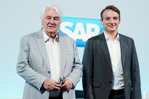 Aufsichtsratschef Hasso Plattner (l.) gibt seinen Posten auf, CEO Christian Klein bleibt bei SAP an Bord