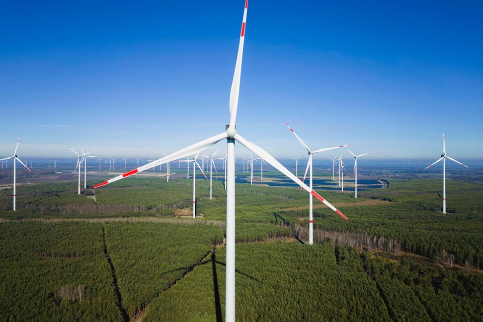Energiepark Schipkau in Brandenburg. Der Ausbau der Erneuerbaren Energien nimmt immer mehr Fahrt auf