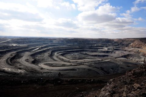 Eine Grube in der Inneren Mongolei, China 