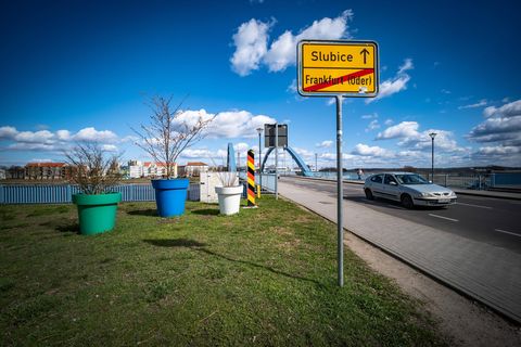 Deutsch-polnische Grenze in Frankfurt/Oder