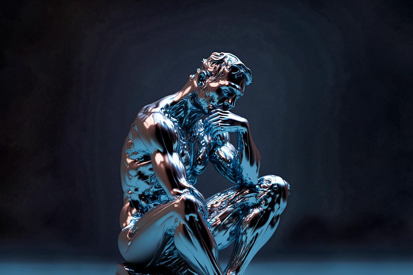 Ein Denker, inspiriert von Rodin – aber erschaffen von der KI-Anwendung Midjourney