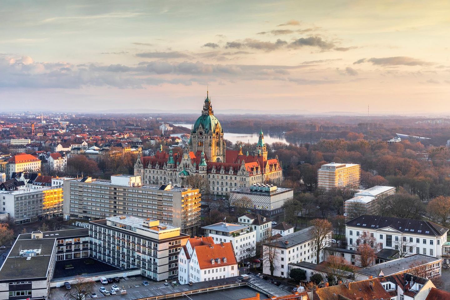 Blick auf das Rathaus in Hannover