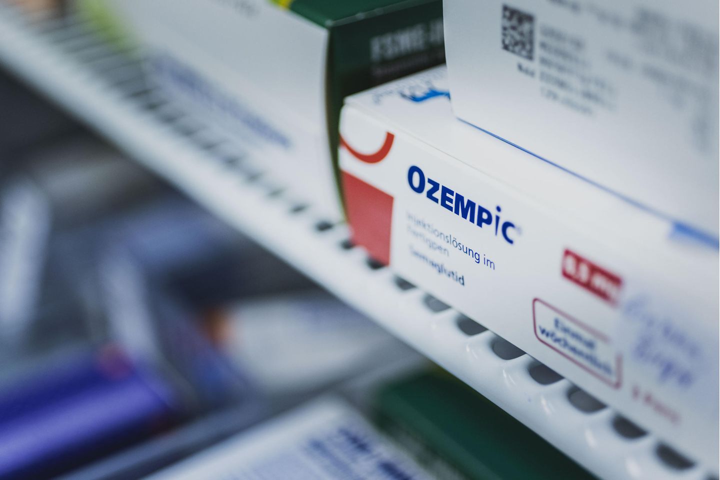 Packung Ozempic aufgenommen in einer Apotheke