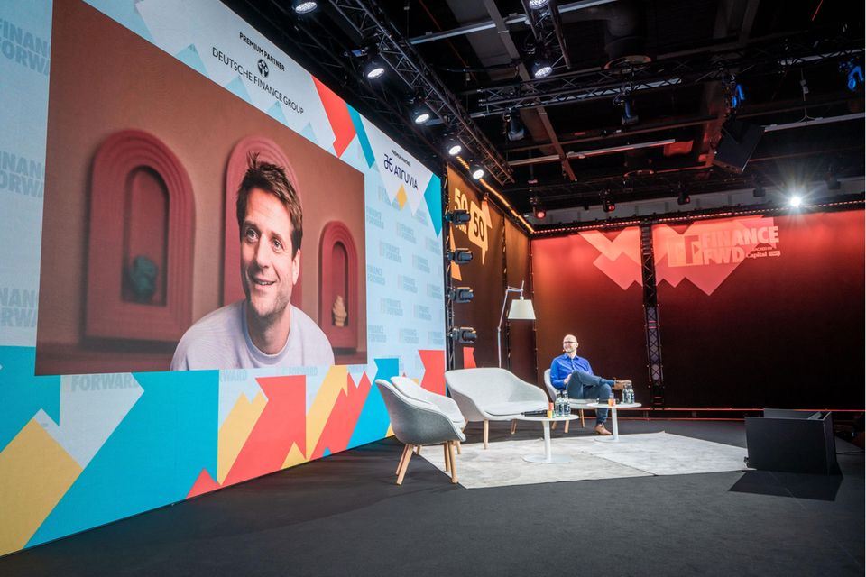 Klarna-CEO Sebastian Siemiatkowski, zugeschaltet auf der Finance-Forward-Konferenz