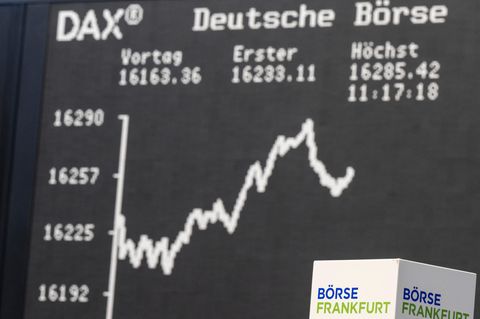 Der Aktienindex Dax auf der Anzeigetafel an der Börse