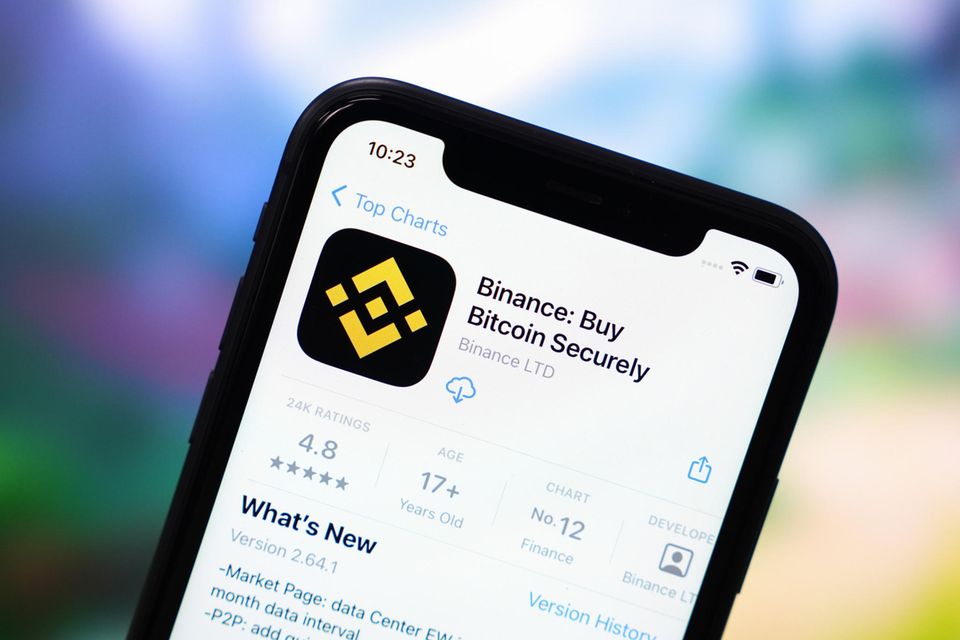 Die Trading-App von Binance auf einem iPhone