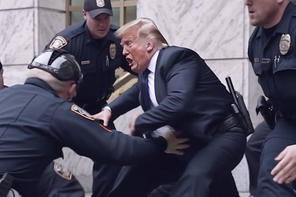 Ein gefälschtes Foto, das eine angebliche Festnahme von Ex-US-Präsident Donald Trump zeigt