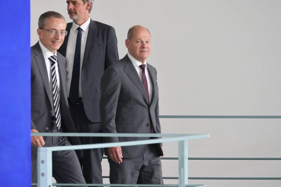 Intel-Chef Pat Gelsinger und Bundeskanzler Olaf Scholz im Kanzleramt