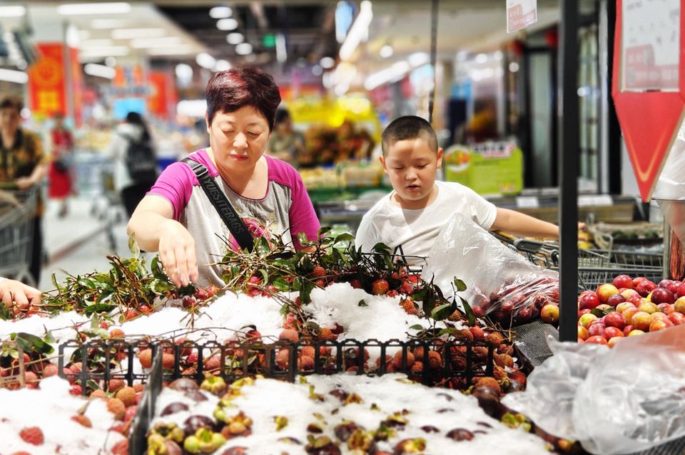 Supermarkt in Peking: Die Preise fallen
