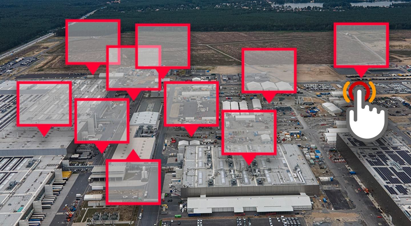 Tesla: Blick auf das Werk in Grünheide Tesla: Blick auf das Werk in Grünheide