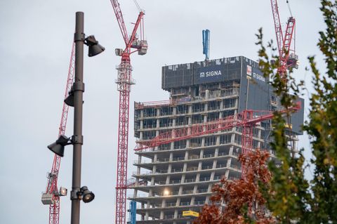 Baustelle des Elbtowers in Hamburg