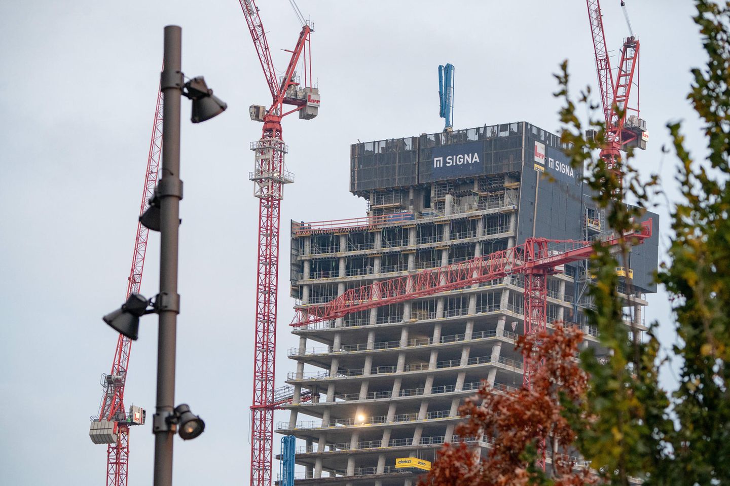 Baustelle des Elbtowers in Hamburg