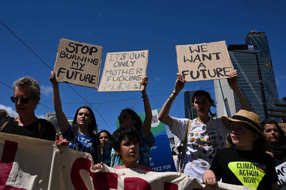 Protestaktion in Australien gegen fossile Brennstoffe und ihre Subventionierung