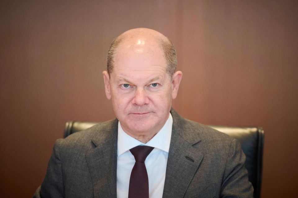 Bundeskanzler Olaf Scholz bei der Kabinettssitzung am Mittwoch