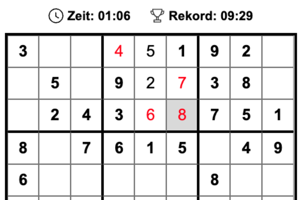 Sudoku Spielfeld