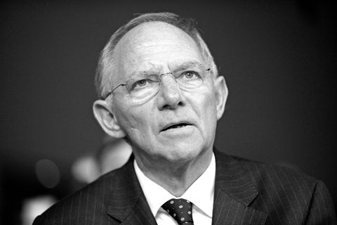 Porträt von Wolfgang Schäuble in Schwarz-Weiß