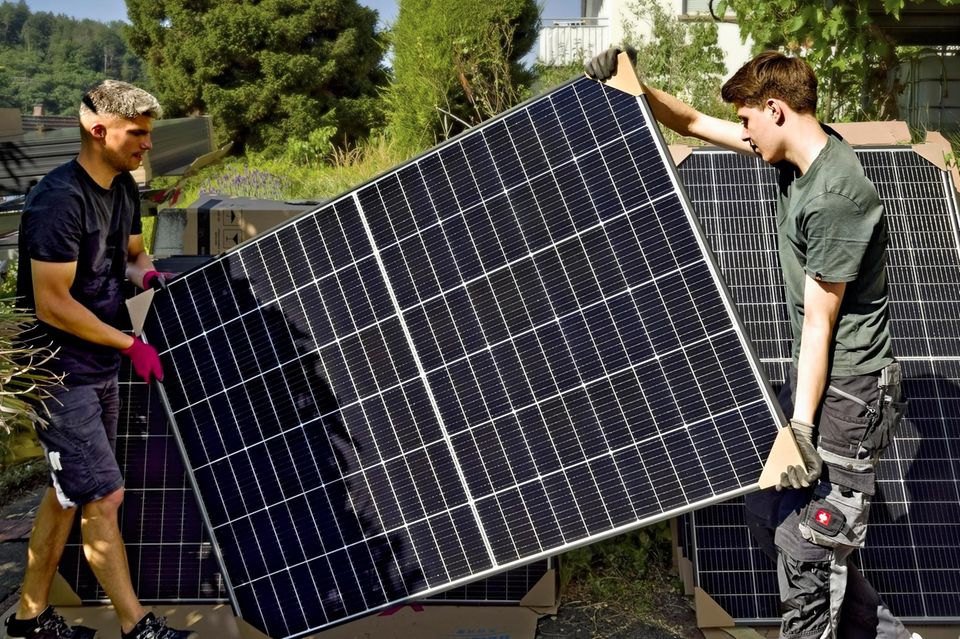 Montage eines Solaranlage