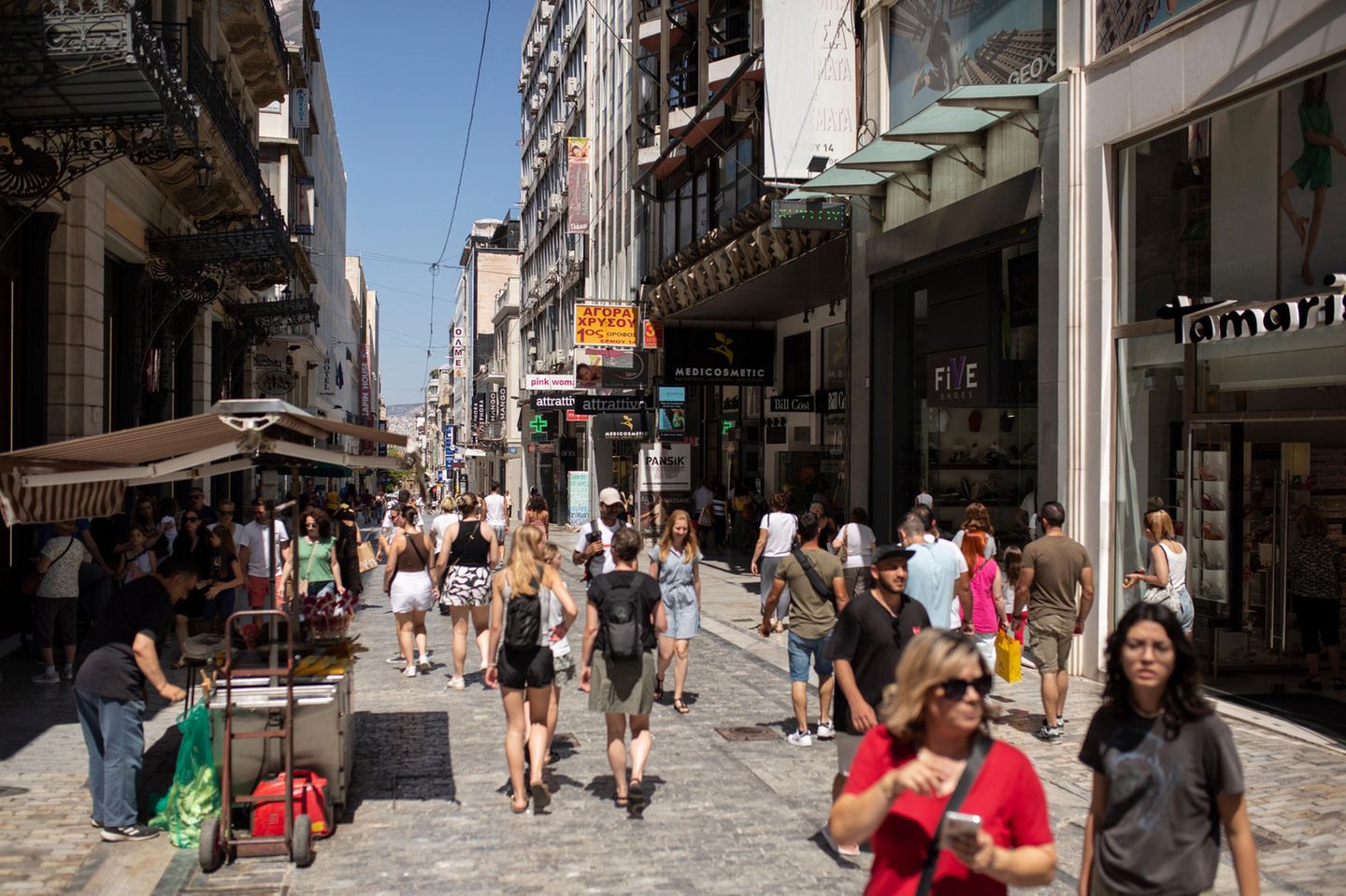 Ermou-Straße in Athen, Griechenland