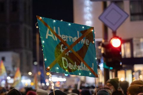 Protestaktion gegen die AfD in Köln