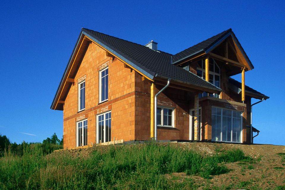Rohbau eines deutschen Einfamilienhauses