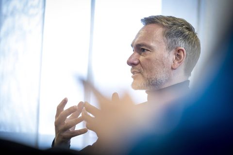 Bundesfinanzminister Lindner spricht im Rahmen des Weltwirtschaftsforums in Davos