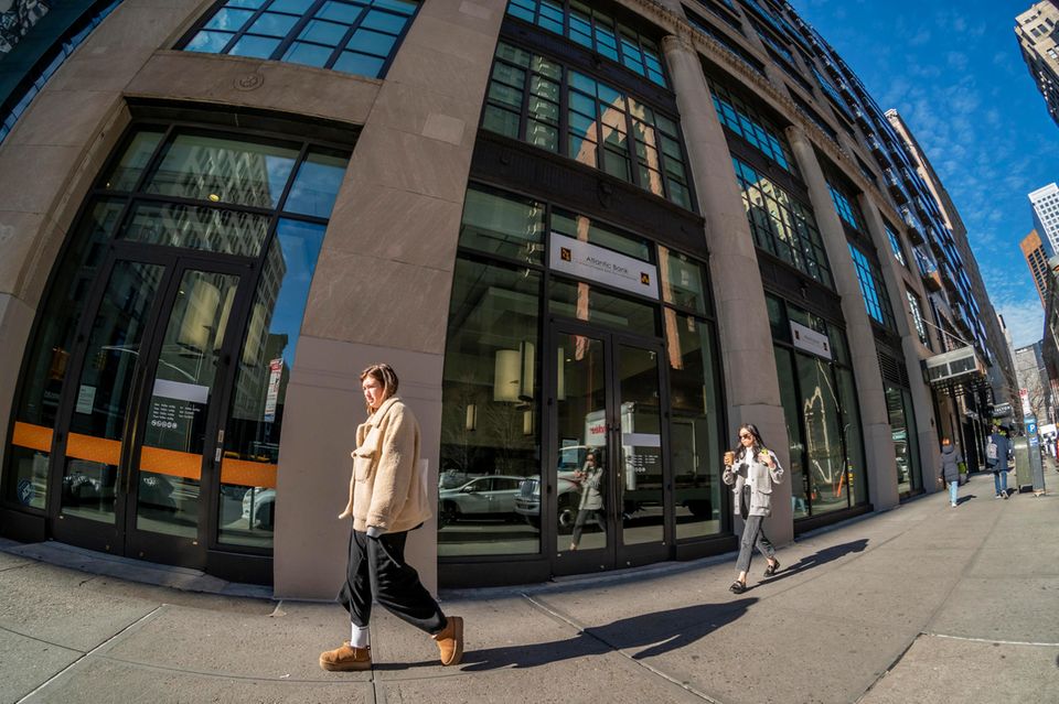 Eine Zweigstelle der Atlantic Bank in New York