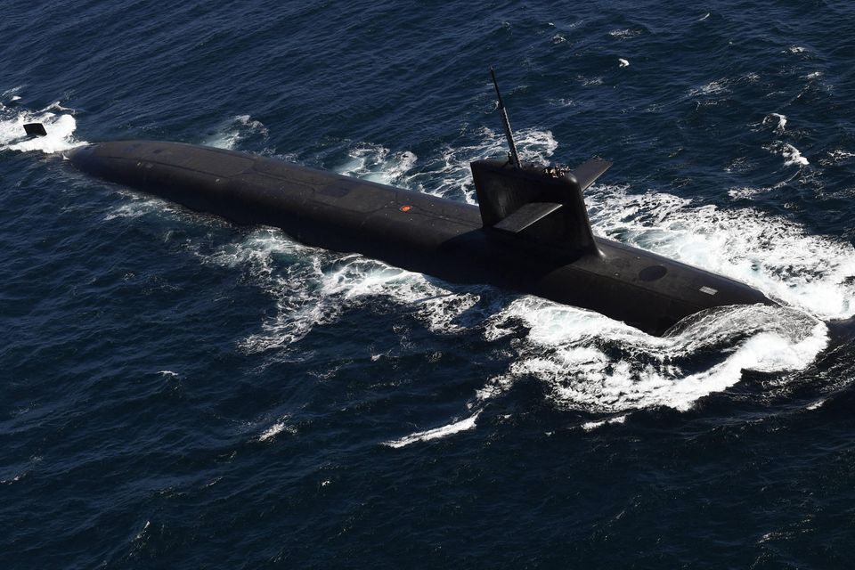 Das Atom-U-Boot Le Terrible auf hoher See