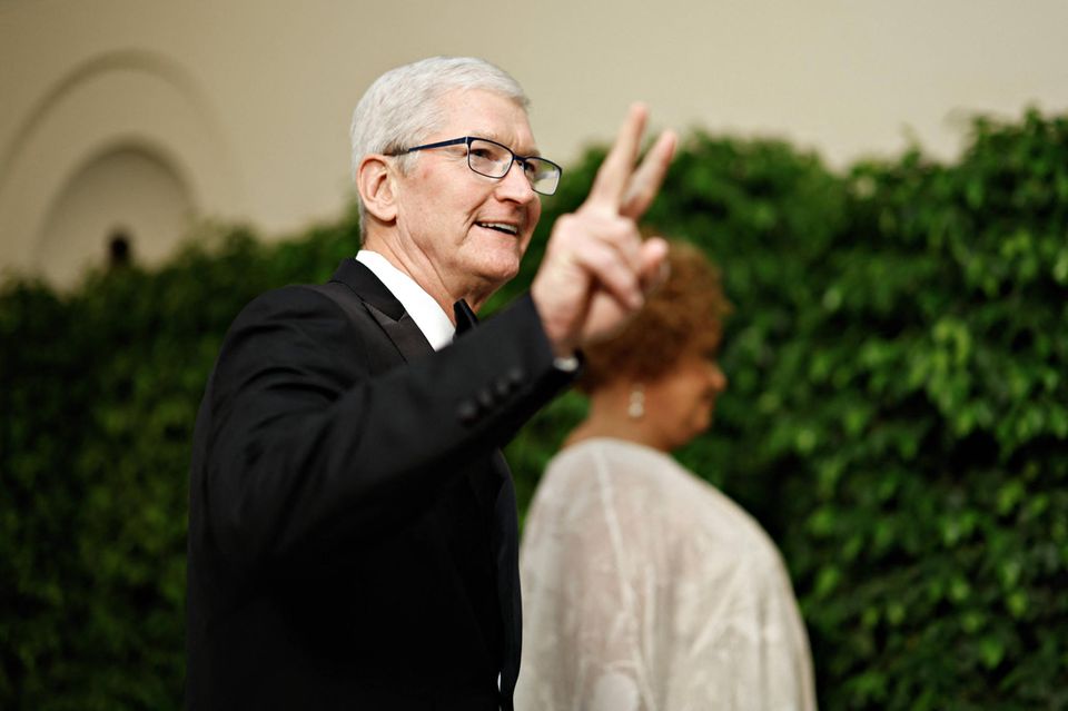 Apple-Chef Tim Cook bei einem Staatsbankett zu Ehren des indischen Premierministers Narendra Modi