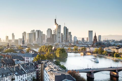 Blick auf die Skyline von Frankfurt