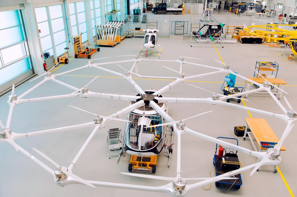 Im Hangar in Bruchsal werden die Flieger von Volocopter montiert