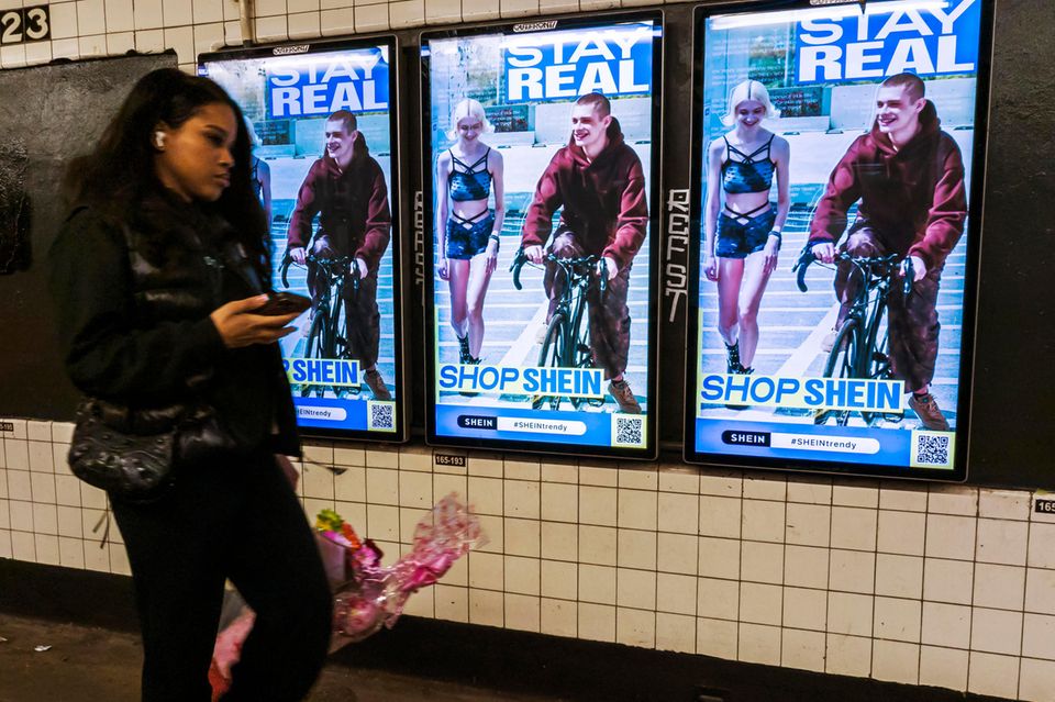 Werbung von Shein in einer New Yorker U-Bahn-Station