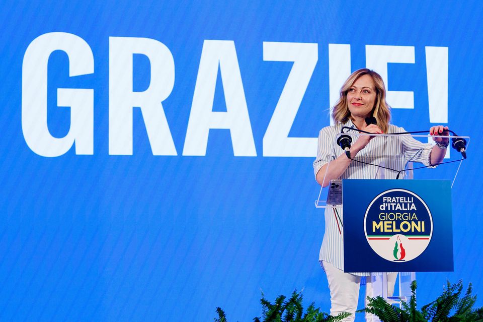Ministerpräsidentin Giorgia Meloni spricht über die Ergebnisse der Europawahl