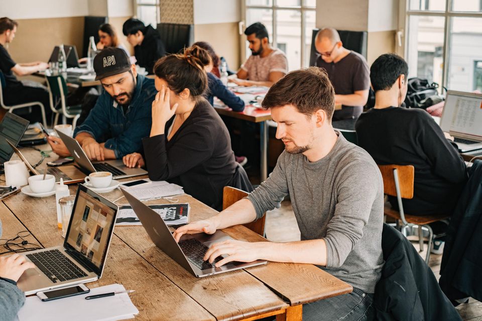 Ein Coworking-Café in Berlin