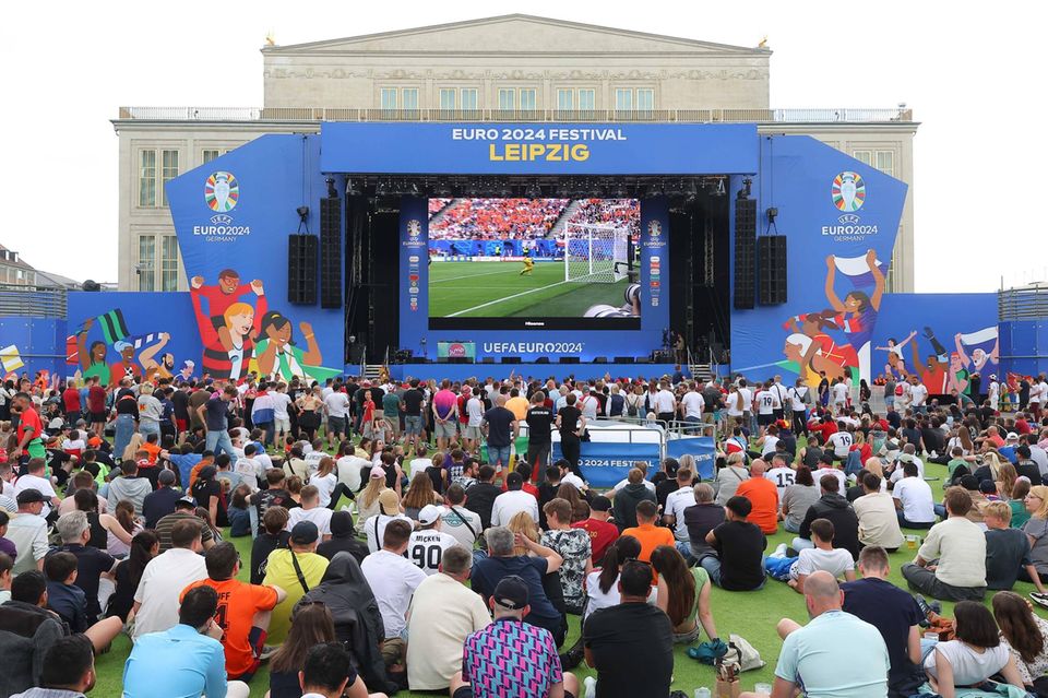 Fan-Festival auf dem Augustusplatz in Leipzig
