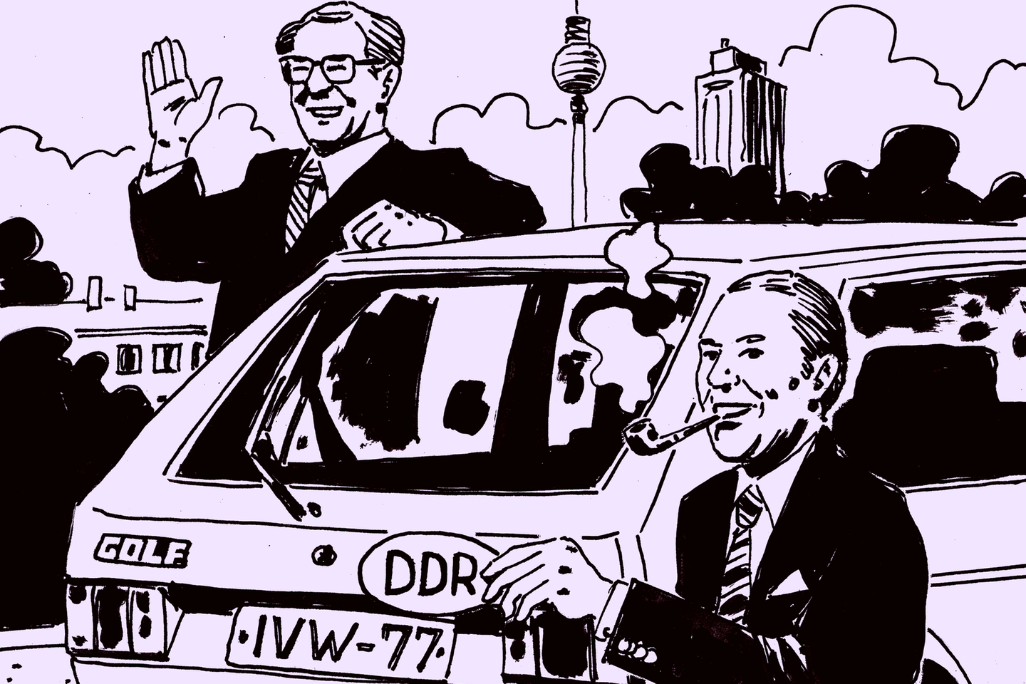 VW-Chef Schmücker (r.): lukratives Geschäft mit SED-Chef Erich Honecker