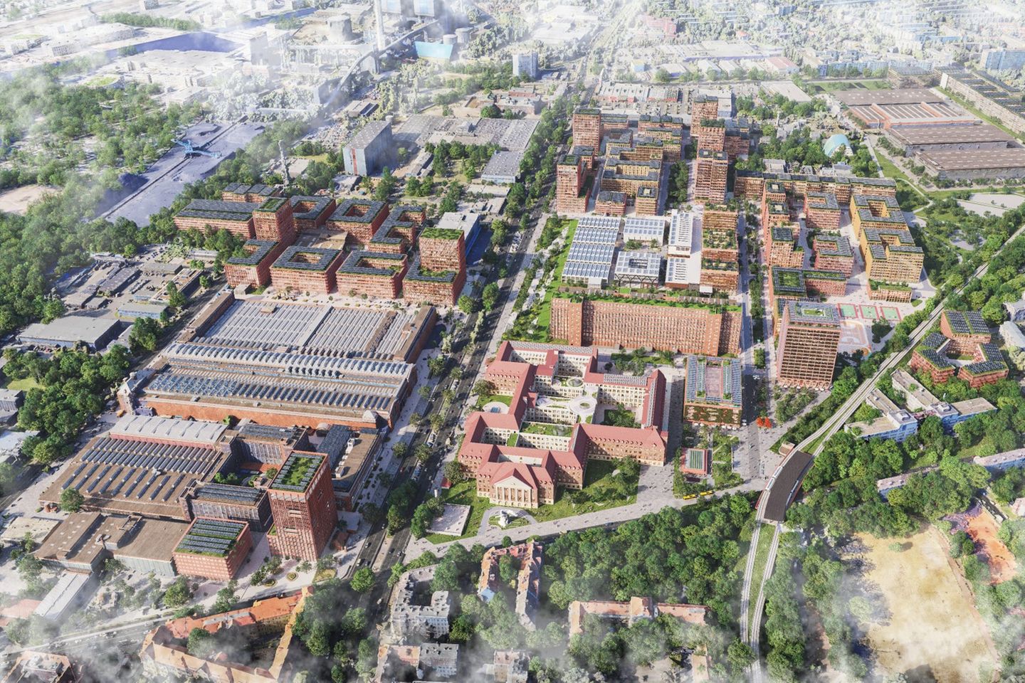 Blick auf den Siemensstadt-Square im Berliner Bezirk Spandau