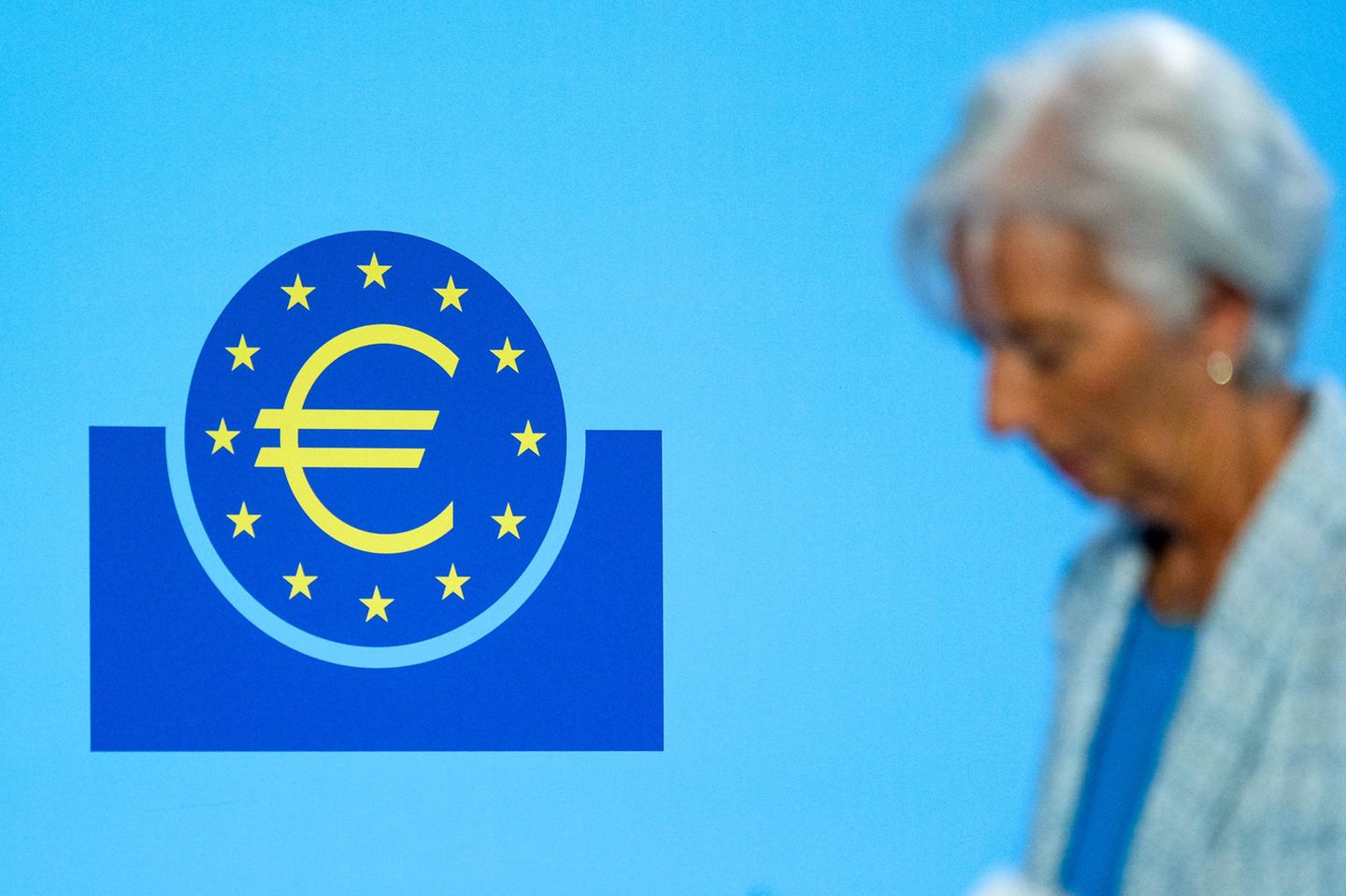 Christine Lagarde bei einer Pressekonferenz der EZB
