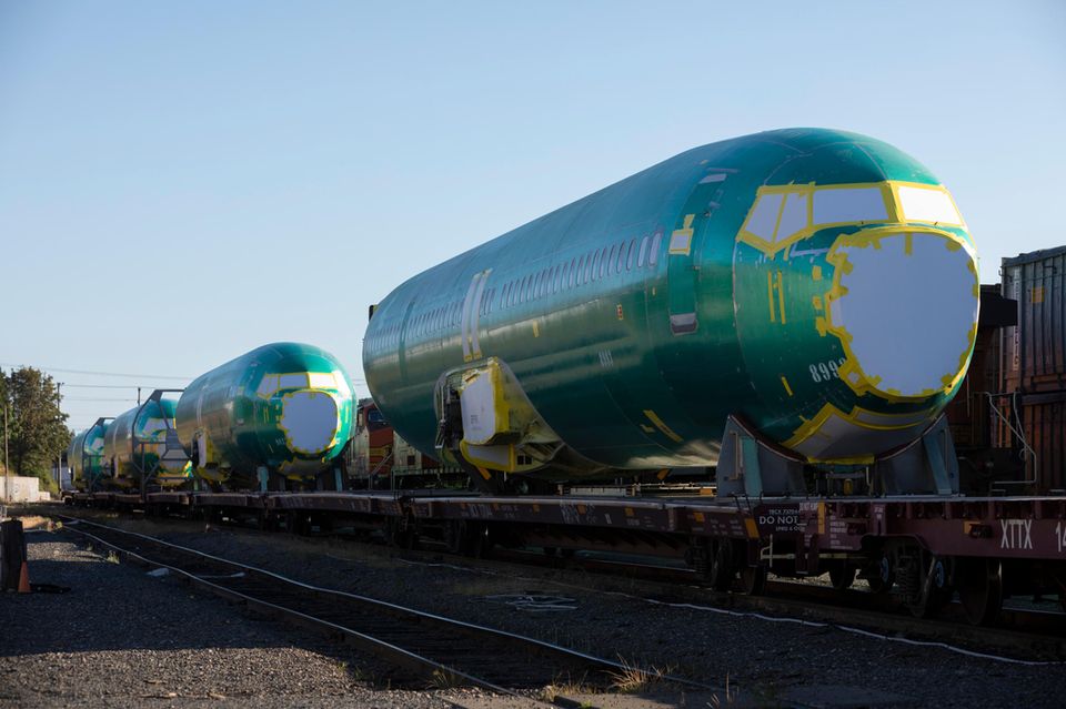 Rümpfe des Unglücksfliegers Boeing 737 Max in Seattle