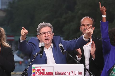 Links-Politiker Jean-Luc Mélenchon bei einem Auftritt in Paris