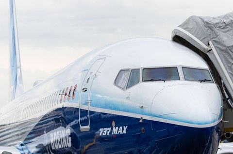 Eine Boeing 737 Max steht am Flughafen Le Bourget in Paris