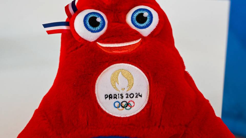 Das olympische Maskottchen „Phryges“ der Sommerspiele 2024 in Paris