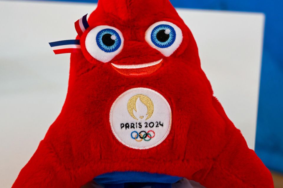 Das olympische Maskottchen „Phryges“ der Sommerspiele 2024 in Paris